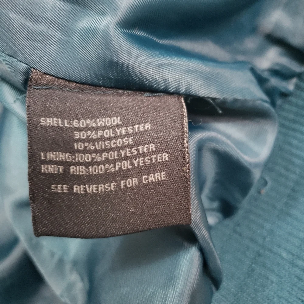 Steve Madden Teal wool blend bomber jacket - Picture 7 of 7